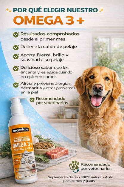 Omega 3 Control Caída — Mejora la Piel, Pelaje y Bienestar en Perros y Gatos