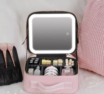 Maletin de Maquillaje Portatil con espejo LED 💖